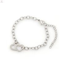 Conception populaire bracelet perle cool hommes, argent chaîne en acier inoxydable bracelet en gros